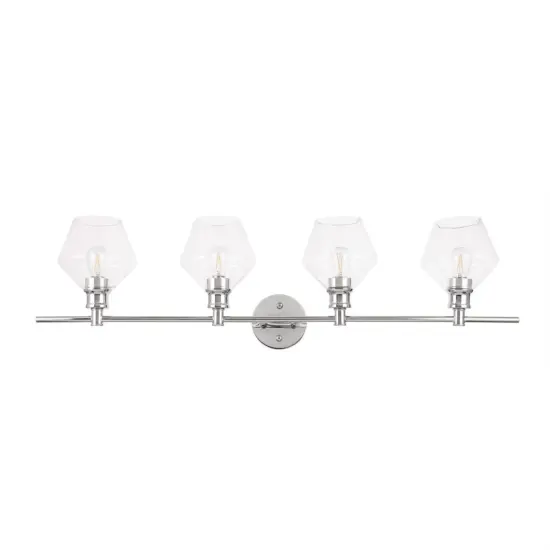 Gene 4 light Chrome and Clear glass Wall sconce {3}