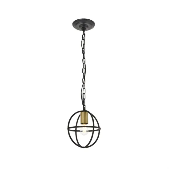 Octavia 1 light Brass and Dark Brown Pendant {4}