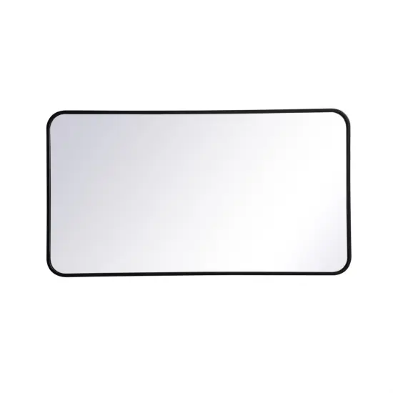 Soft corner metal rectangular mirror 22x40 inch in Black {1}