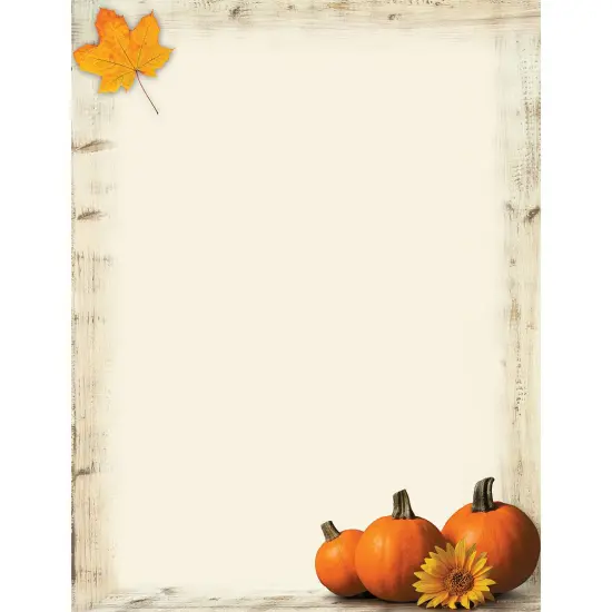 Great Papers! Pumpkin Sunflower Fall Letterhead, Invitations and Announcements, Printer Friendly, 8.5"x11", 80 Pack {1}