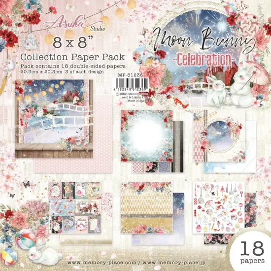 Asuka Studio Double-Sided Paper Pack 8"X8" 18/Pkg-Moon Bunny Celebration {1}