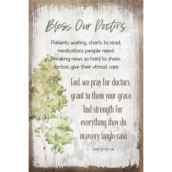 Dexsa Bless Our Doctors Inspirational Wood Plaque 6 inches x 9 inches {1}