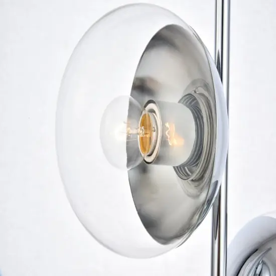 Eclipse 2 Lights Chrome Table Lamp With Clear Glass {6}