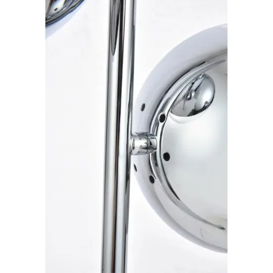 Eclipse 2 Lights Chrome Table Lamp With Clear Glass {4}