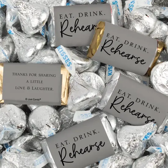 124 Pcs Wedding Rehearsal Dinner Candy Favors Miniatures Chocolate & Kisses (1.52 lbs) {1}