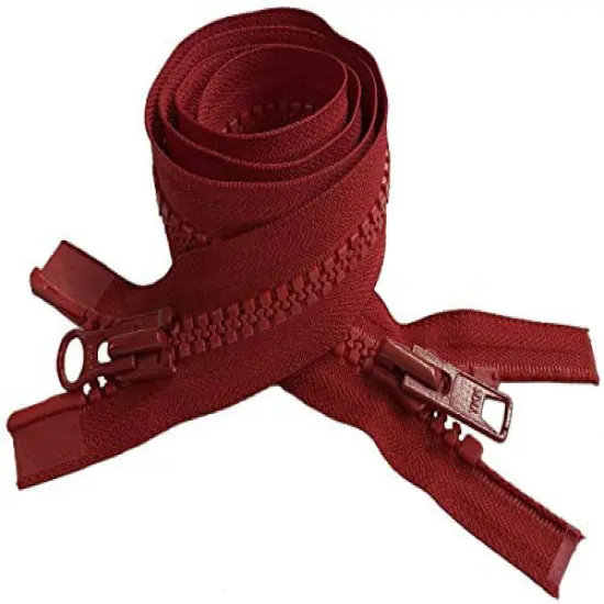 #10 Vislon Molded Separating Two-Way YKK Heavy Duty Jacket Zipper - Choose Your Length & Color - 1 Zipper Per Pack - Made in The United States (Red - 519, 30" Inches) {1}