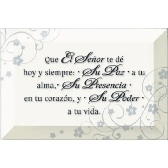 Dexsa Que El Se&ntilde;or Te D&eacute; Hoy - May the Lord - Inspirational Saying in Spanish 4"x6" Glass Plaque with Easel {1}