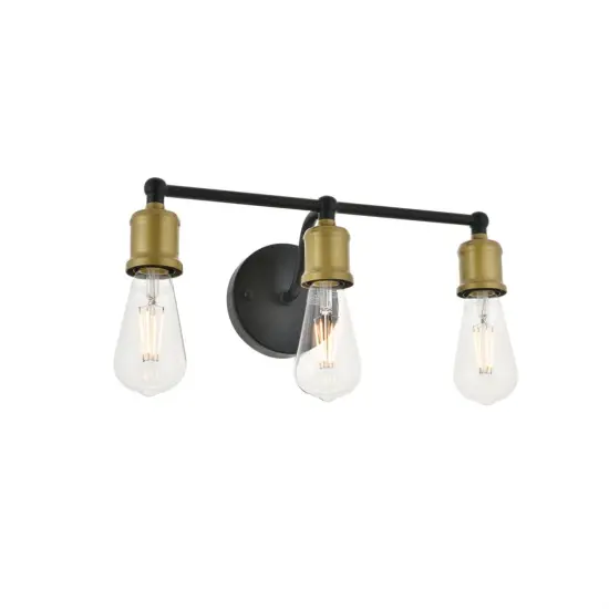 Serif 3 light brass and black Wall Sconce {4}