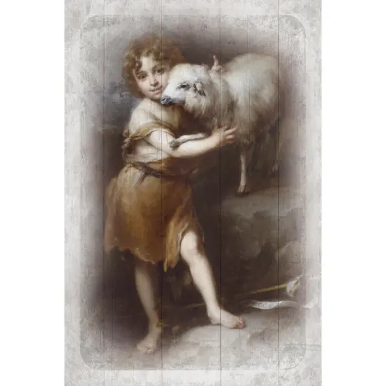 Dexsa St John The Baptist & The Lamb Symbols of Faith Inspirational Wood Plaque 6 inches x 9 inches {1}