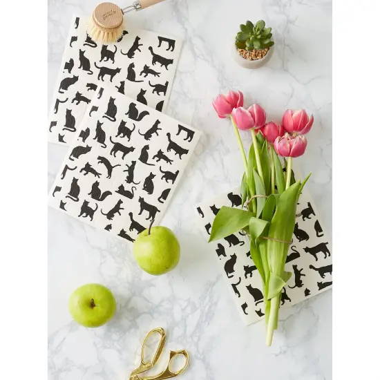 DII Cats Swedish Dishcloth, 3 Piece {3}