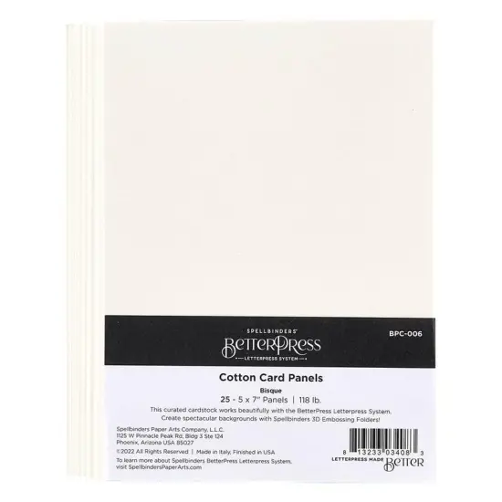 Bisque BetterPress A7 Cotton Card Panels - Spellbinders {1}