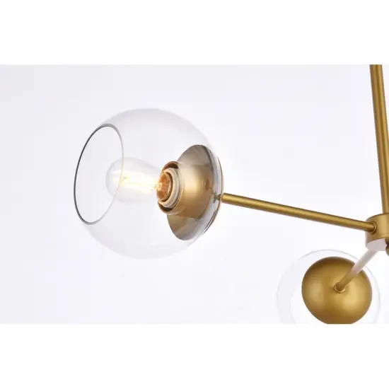 Briggs 32 inch pendant in brass with clear shade {5}