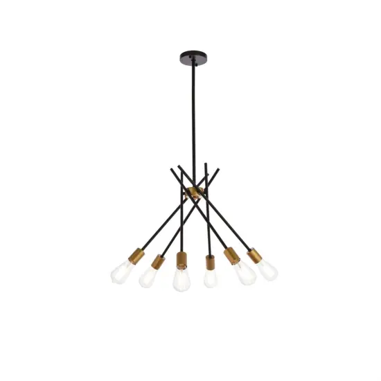 Lucca 23 inch pendant in black and brass {1}