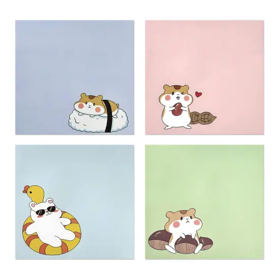 Wrapables Funny Chipmunks Sticky Notes, Adhesive Memo Notepads for Home, Office, Work (Set of 4) {1}