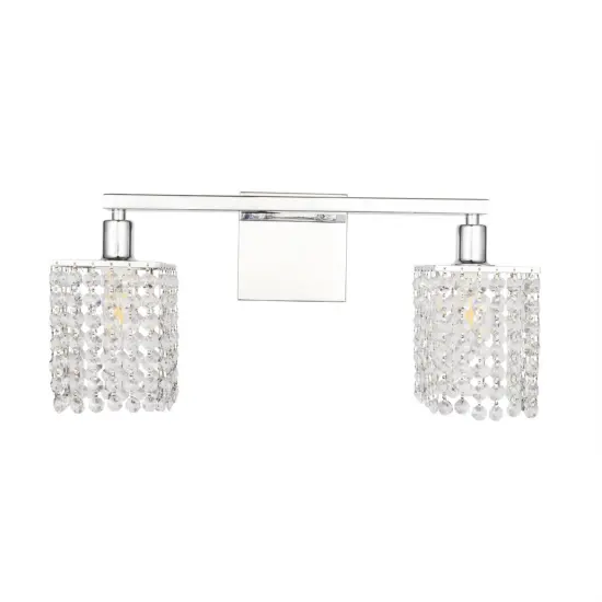 Phineas 2 light Chrome and Clear Crystals wall sconce {3}