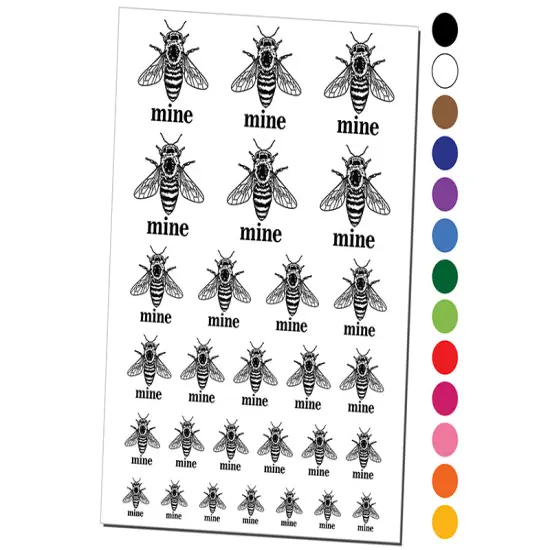 Bee Be Mine Valentine Temporary Tattoo Water Resistant Fake Body Art Set Collection White {1}