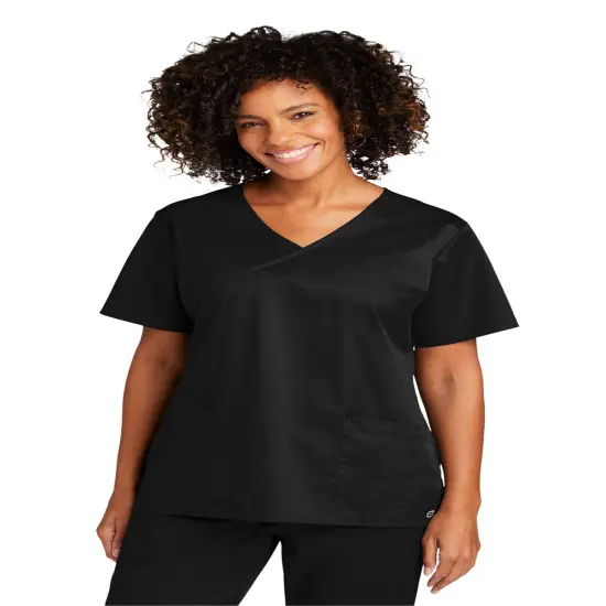 Wink&reg; Women&rsquo;s WorkFlex Mock Wrap Top - WW4760 Black {1}