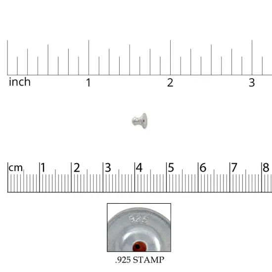 JewelrySupply Earring Backs with Rubber Insert 6mm Sterling Silver (1 Pair of Sterling Silver Earring Backs) {3}