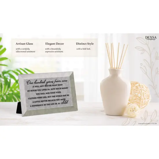 Dexsa One Hundred Years Beveled Glass Plaque with Easel {3}