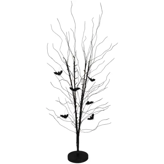 Northlight Pre-Lit Halloween Branch Tree with Bats - 50" - Black - LED Warm White {3}