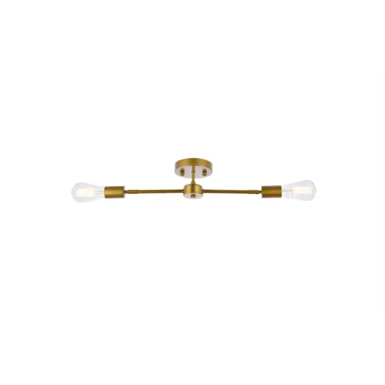 Zane 2 lights brass flush mount {3}