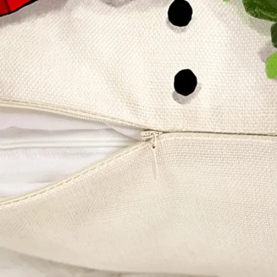 Red Christmas Pillow Covers 18x18 Set of 4 Farmhouse Christmas Decorations Snowman Wreath Santa Claus Tree Merry Christmas Holly Jolly Winter Holiday Decor Throw Cushion Case for Home Couch S22C17 {3}