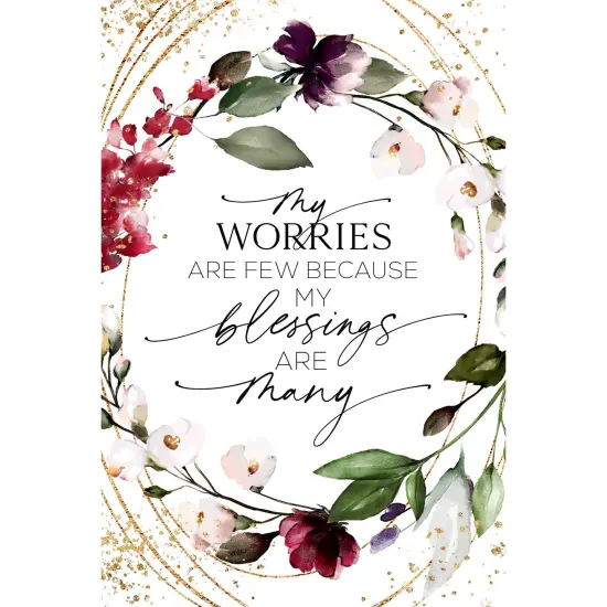 Dexsa My Worries Are Few Wood Plaque with Easel and Hanger 6 inches x 9 inches {1}