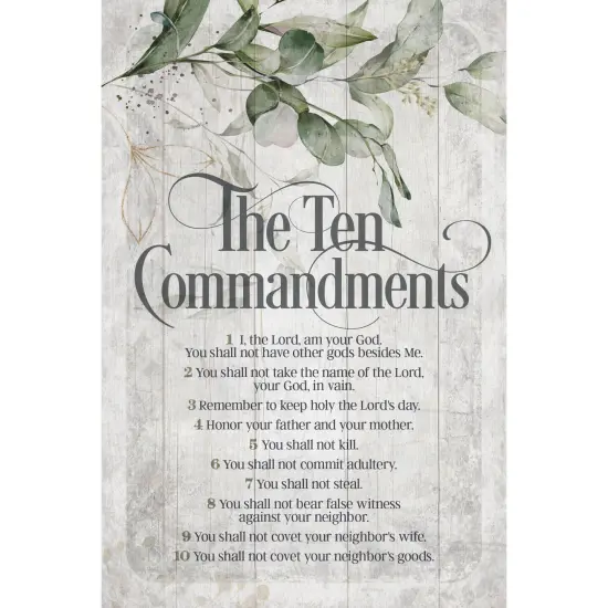Dexsa The Ten Commandments Symbols of Faith Inspirational Wood Plaque 6 inches x 9 inches {1}