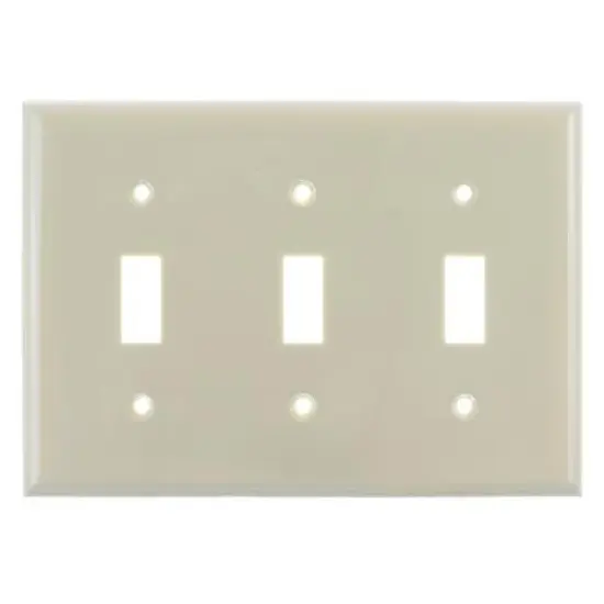 SUNLITE 3 Gang Toggle Plate Ivory Color E103I {1}