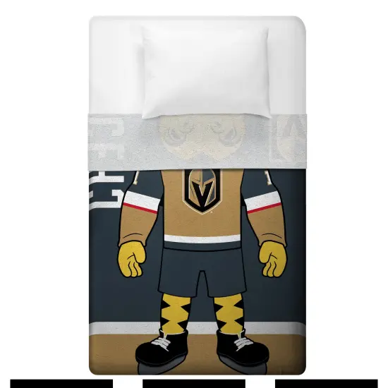 Sleep Squad Vegas Golden Knights Chance Mascot 60&rdquo; x 80&rdquo; Raschel Plush Hockey Blanket {4}