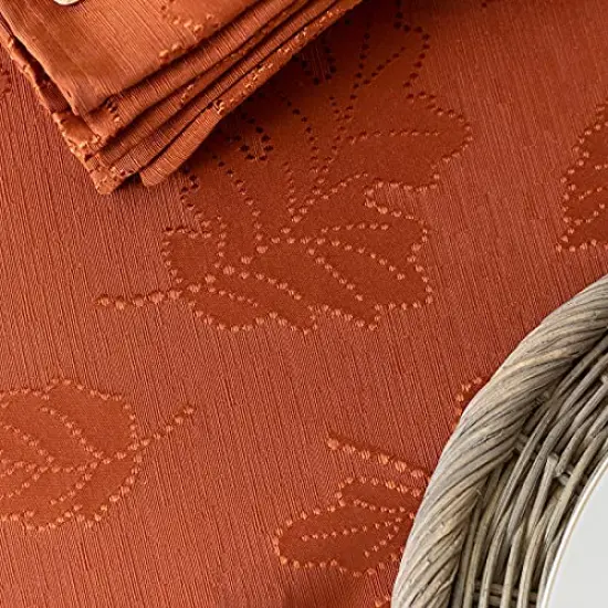 Harvest Legacy Damask Fabric Table Cloth Fall, Harvest, and Thanksgiving Tablecloth (Rust/Burnt Orange, 52" x 52" Square) {4}