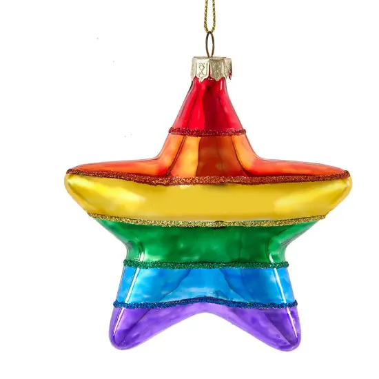 4" Pride Glass Star Ornament {1}