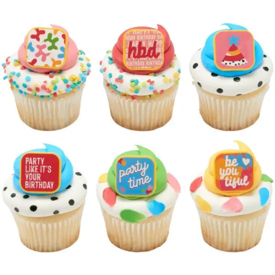 Joyful Expressions Assortment Cupcake Rings, 12ct {4}