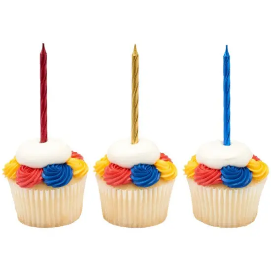 Metallic Tall Spiral Specialty Candles, 6pc {2}