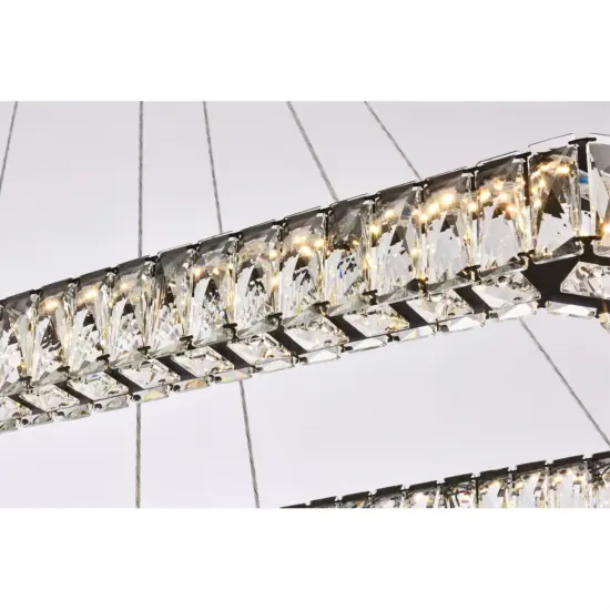 Monroe 50 inch LED double rectangle pendant in black {4}