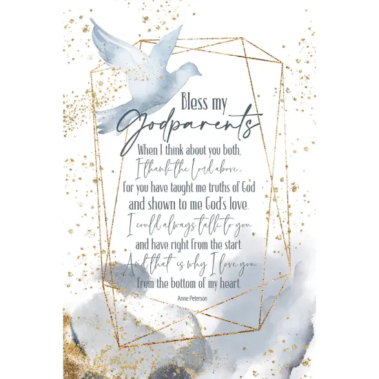 Dexsa Bless My Godparents Inspirational Wood Plaque 6 inches x 9 inches {1}
