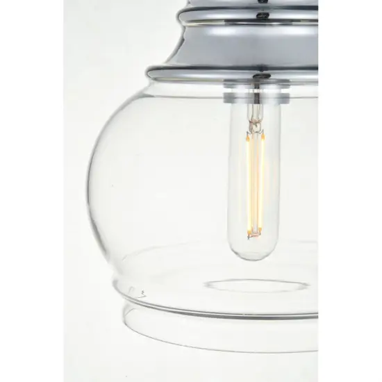 Kenna 1 Light Black Pendant With Clear Glass {5}