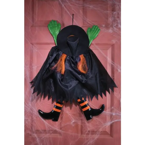 Fun World Wrong Way Orange Witch Door Dangler {3}