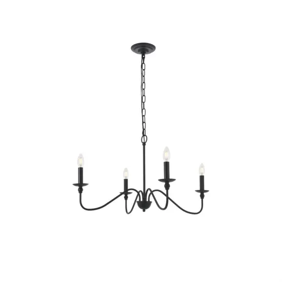 Rohan 4 light Matte Black Pendant {4}