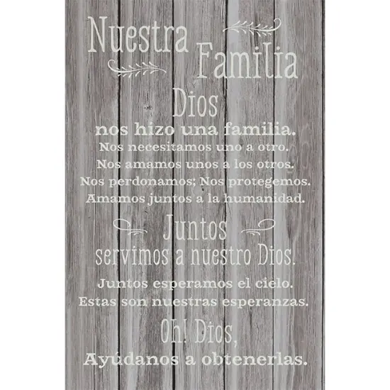 Dexsa Nuestra Familia Dios - Our Family - Inspirational Saying in Spanish 6x9 Wood Plaque with Easel and Wall Hanger {1}