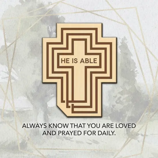 Dexsa He Is Able Meadow Wood Plaque 6 inches x 6 inches {3}