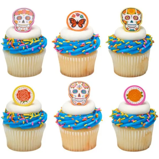 D&iacute;a de los Muertos Assortment Cupcake Rings, 12ct {2}