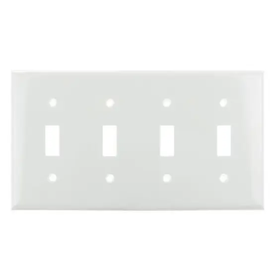 SUNLITE 4 Gang Toggle Plate White Color E104W {1}