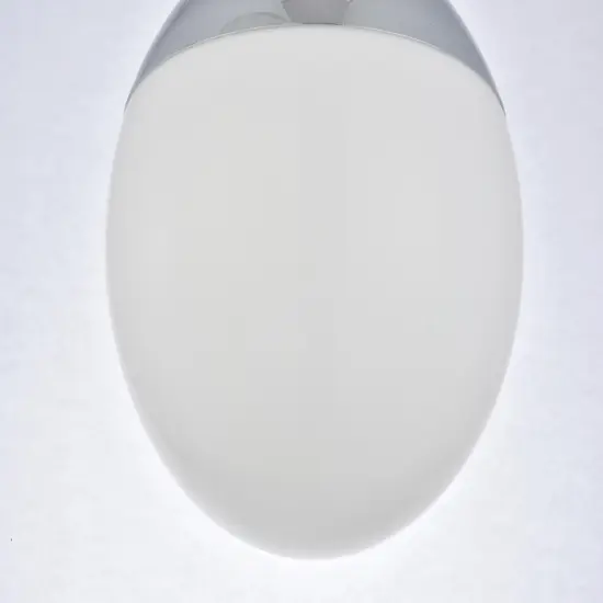 Eclipse 1 Light Chrome Pendant With Frosted White Glass {6}