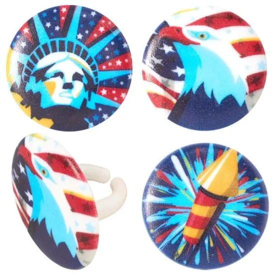 Celebrate Liberty Cupcake Rings, 12ct {2}