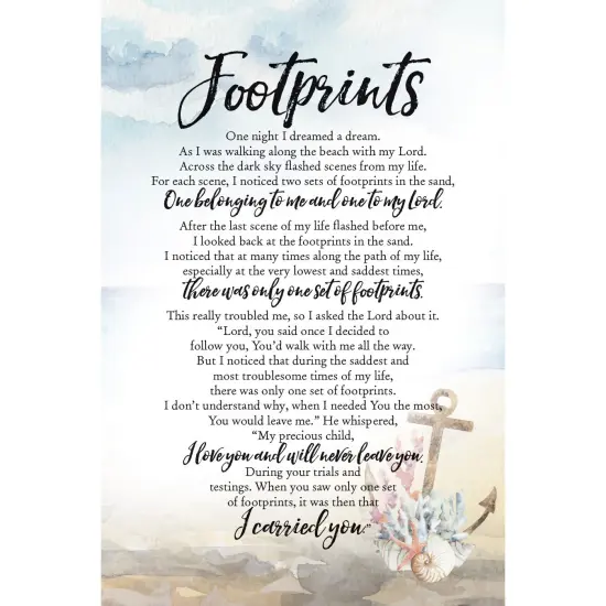 Dexsa Footprints Woodland Grace Series 6" x 9" Wood Plaque with Easel {1}