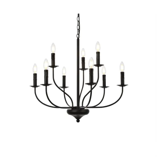 Westley 9 lights pendant in black {3}