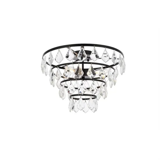 Ella 16 inch flush mount in black {3}