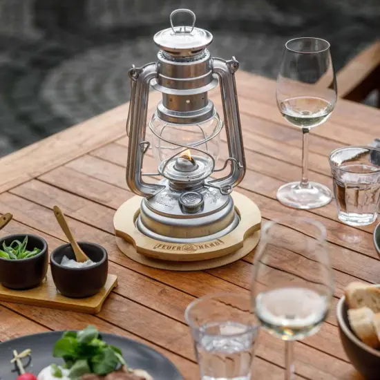 Feuerhand Fuel Lantern Coaster, Protects Tables and Surfaces, Coated Bamboo, 7.3 x 7.3 inches {6}