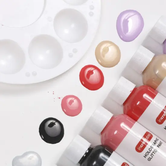 Incraftables Holographic Paint Set (12 Iridescent Colors). Metallic Acrylic Paint for Artists. Non Toxic Chameleon Paint for Canvas, Rocks, Wood, Glitter & Ceramic. Best Color Shift Paint (2 Oz/Color) {2}